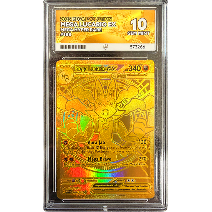 graded lucario card Pokémon Graded card: Mega Lucario EX Hyper Rare 188/132 ACE 10