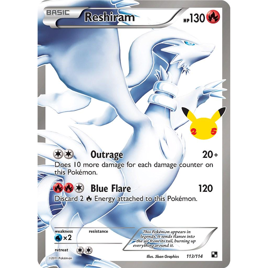 Reshiram 25th Anniversary 113/114 NM