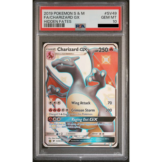 Pokémon Graded Card: Charizard GX Hidden Fates PSA Gem Mint 10