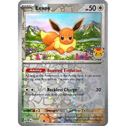 Eevee Reverse Holo 074/131 Pokémon Day 2025 NM (Sealed)
