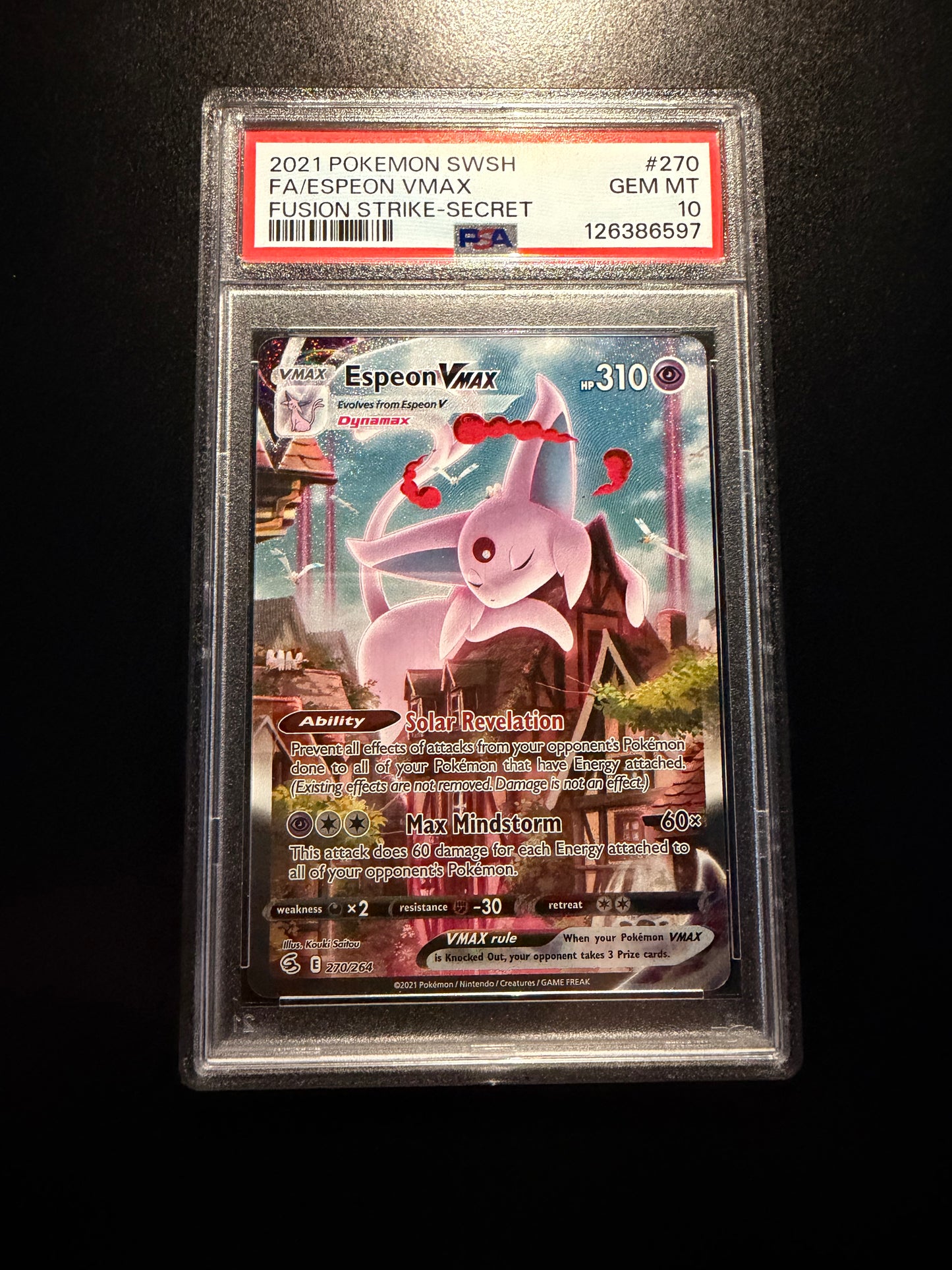 Pokémon Graded Card: Espeon 270/264 Vmax PSA Gem Mint 10