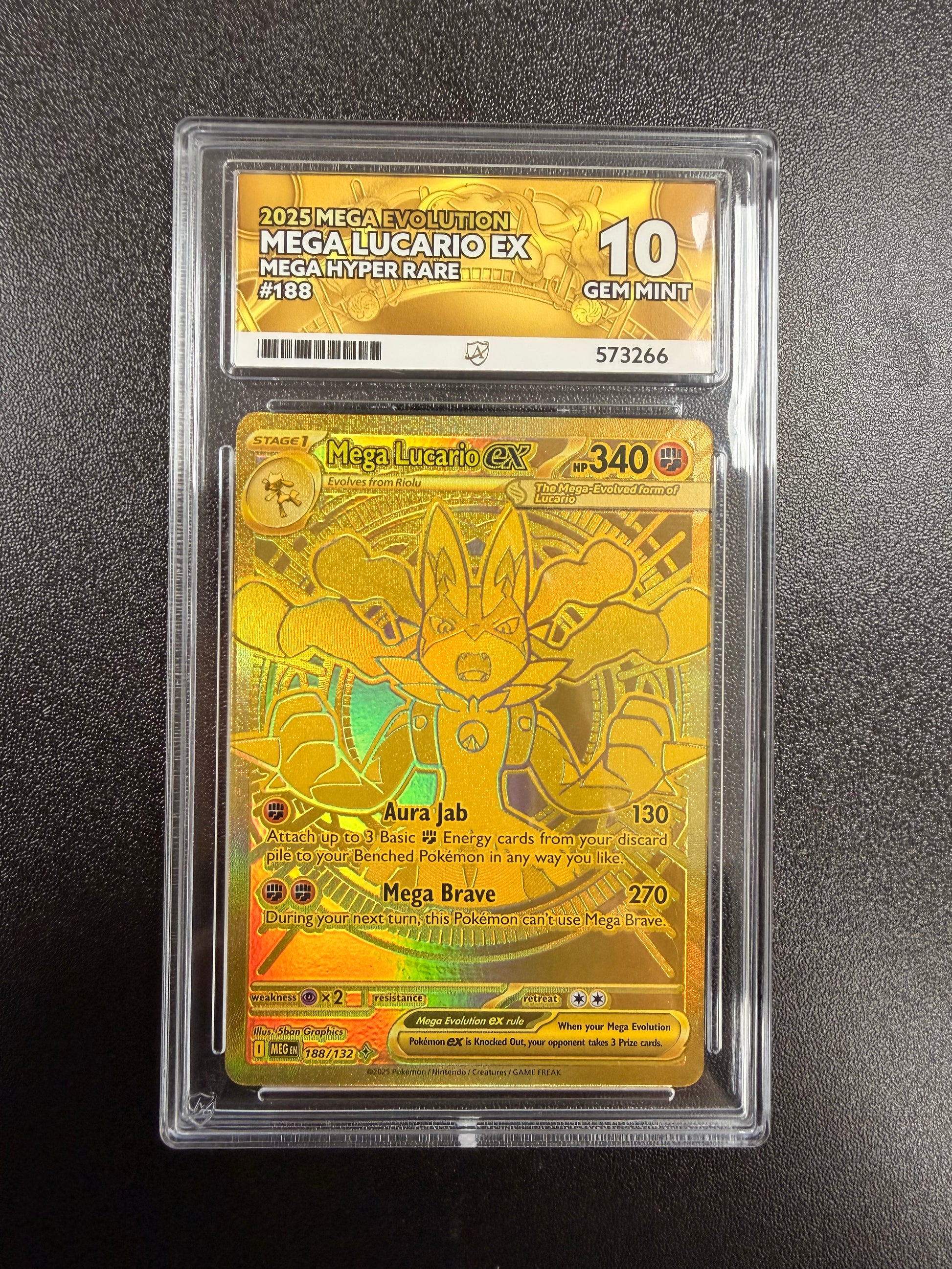 graded lucario card Pokémon Graded card: Mega Lucario EX Hyper Rare 188/132 ACE 10