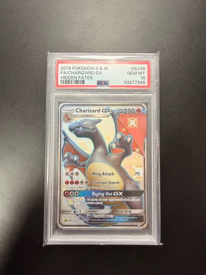 Pokémon Graded Card: Charizard GX Hidden Fates PSA Gem Mint 10