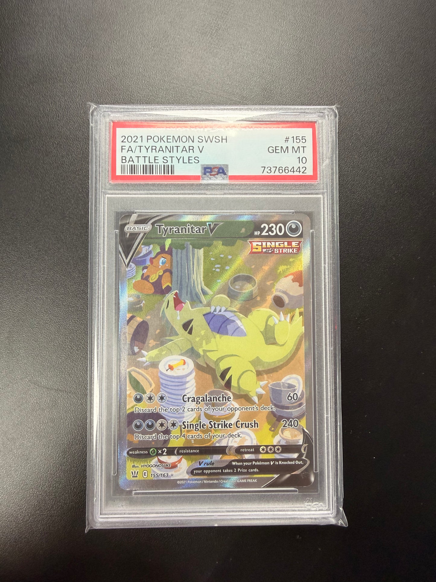 Pokémon Graded Card: Tyranitar V 155/163 PSA Gem Mint 10