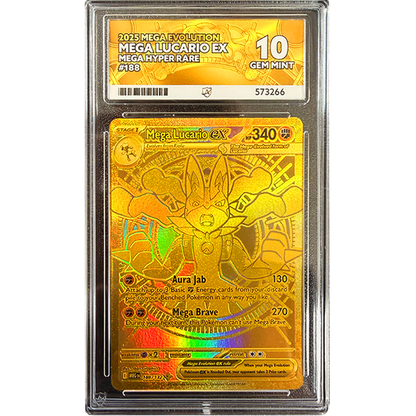 Pokémon Graded card: Mega Lucario EX Hyper Rare 188/132 ACE 10