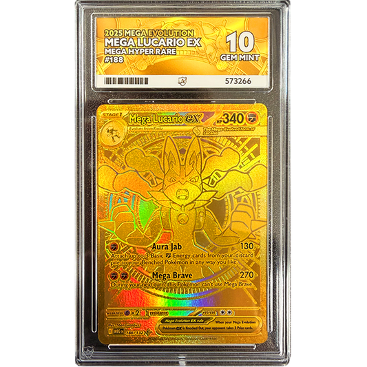Pokémon Graded card: Mega Lucario EX Hyper Rare 188/132 ACE 10