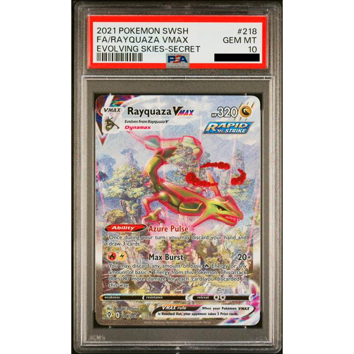Pokémon Graded Card: Rayquaza Max 218/203 PSA Gem Mint 10