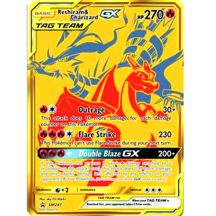 Reshiram & Charizard GX Tag Team Promo SM247 NM