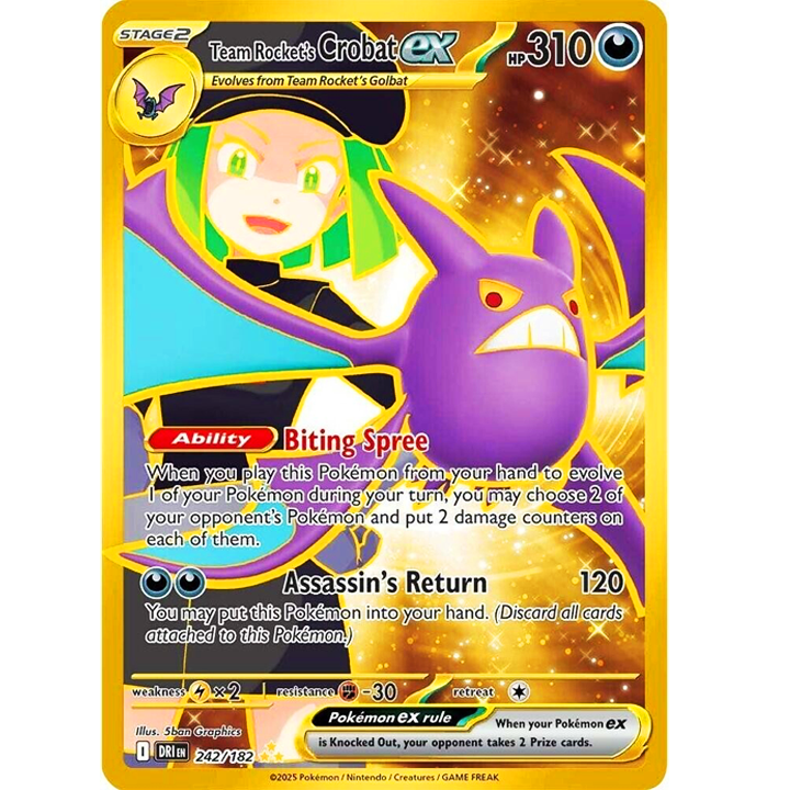 Team Rockets Crobat EX 242/182 NM